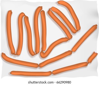 Illustration depicting hotdogs on a paper