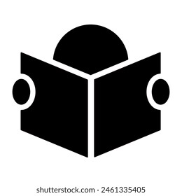 
Illustration depicting an icon of a black man reading a book on a white background. Education and studies