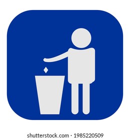 An illustration depicting an icon to dispose of trash in its place, a symbol of throwing garbage in its place, a vector image of throwing garbage in its place.