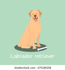 An illustration depicting Labrador retriever dog cartoon.vector