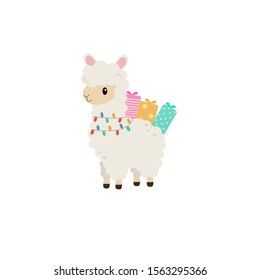 
Illustration depicting a lamb with gifts
