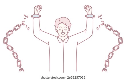 An illustration depicting liberation, joy, and freedom, symbolizing personal empowerment and breaking limitations