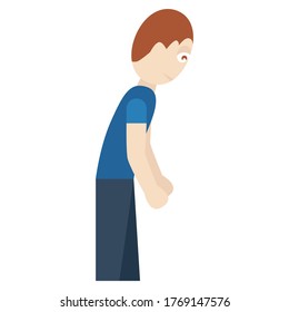 Ilustración de un hombre con debilidad.