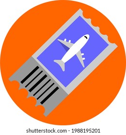 An illustration depicting a plane ticket icon, a plane ticket symbol, a plane ticket vector image.