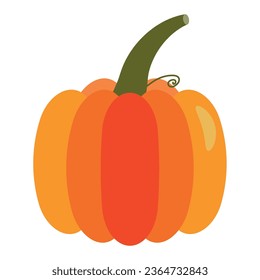 Illustration depicting a pumpkin, different shades of orange. The main attribute of the Halloween holiday
