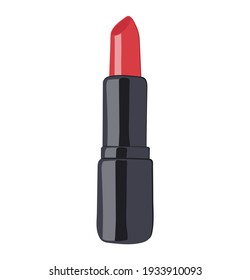 Illustration depicting red lipstick on a white background.