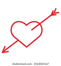 Illustration depicting a red valentine's day icon on a white background