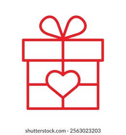 Illustration depicting a red valentine's day icon on a white background