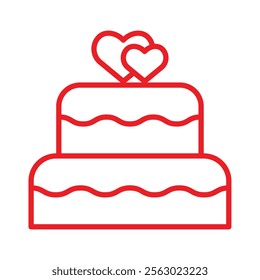 Illustration depicting a red valentine's day icon on a white background