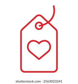 Illustration depicting a red valentine's day icon on a white background