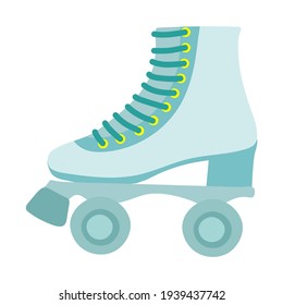 Illustration depicting retro rollers in flat style.