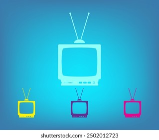 Ilustración que representa un televisor retro. TV, Ilustración vectorial.