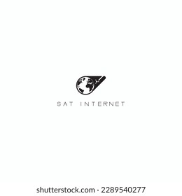 
An illustration depicting a satellite above the Earth, in the form of a symbol and logo