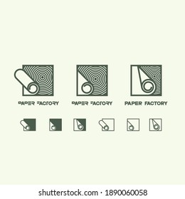 
illustration depicting a sheet of paper in the form of a symbol or logo. Paper factory .