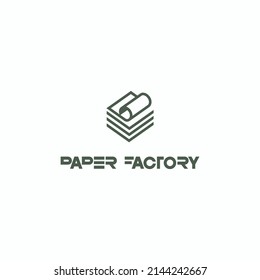 
illustration depicting a sheet of paper in the form of a symbol or logo. Paper factory .