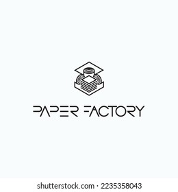 
Illustration eines Papierblattes in Form eines Symbols oder Logos. Papierfabrik.