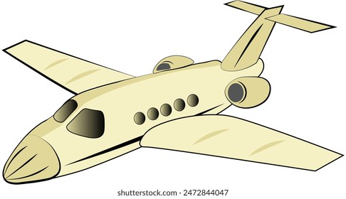 An illustration depicting a sleek and luxurious business jet soaring through the sky, symbolizing prestige, efficiency, and executive travel.