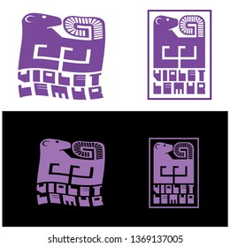 
illustration depicting a stylized monkey in the form of a symbol or logo
