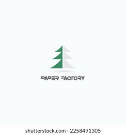 
illustration depicting a tree and sheets of paper as a symbol or logo. Paper factory .