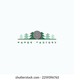 
Illustration eines Baums und Blatt Papier als Symbol oder Logo. Papierfabrik