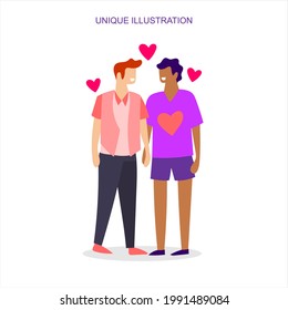 an illustration depicting two man who like each other to commemorate the day of pride