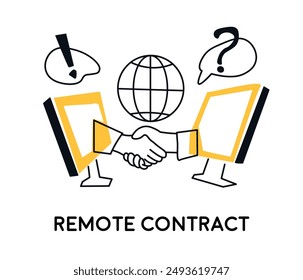 Illustration depicting two people shaking