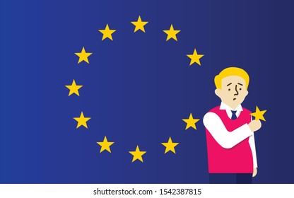 An illustration depicting the United Kingdom leaving the European Union