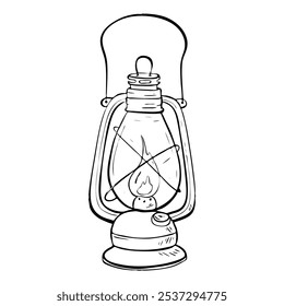 An Illustration Depicting a Vintage Lantern That Captures Classic Lighting Concepts Perfectly. Vector sketch illustration. Tourism