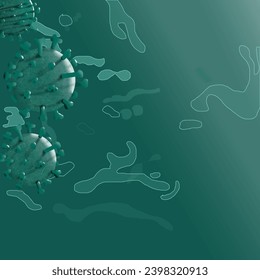 Illustration depicting virus cells that can be contagious and cause serious illness.