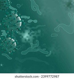 Illustration depicting virus cells that can be contagious and cause serious illness.