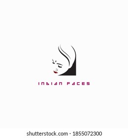 
Illustration depicting a woman's face with Indian ornaments