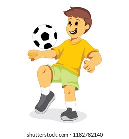 Illustration depicts a boy playing with ball. Ideal for health and institutional information