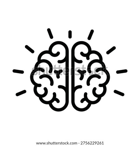 An illustration depicts a brain with rays emanating from it.