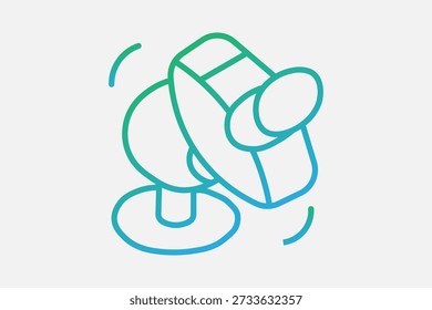 A ilustração retrata uma câmera digital montada em uma base circular com um suporte curto