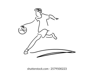 illustration depicts the dynamics of a basketball game, with players in action on the court.