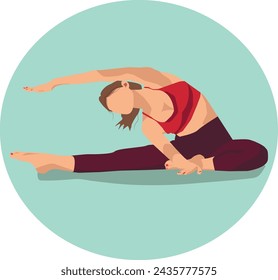 The illustration depicts one example of yoga poses that reveals inspiration and peace in everyone.This illustration can be used in your advertisements, websites, stores, leaflets, etc. 