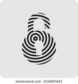The illustration depicts a padlock. Personal data protection and password storage. Isolated vector image. Simple and stylish graphics.