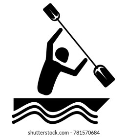 Illustration depicts sport pictogram mode, rowing, raft, games. Ideal for sports and institutional materials