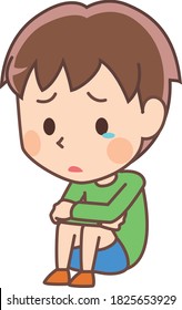 Ilustración de un niño deprimido