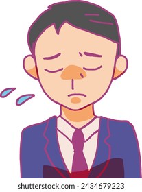 Illustration of a depressed man