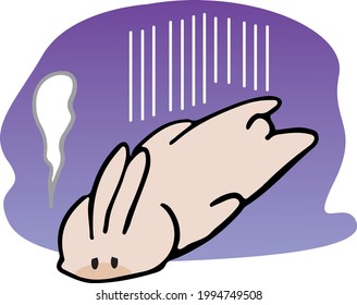 Illustration of a depressed rabbit