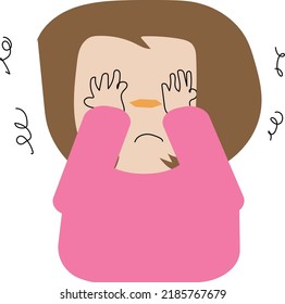 Illustration of a depressed woman