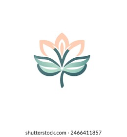 illustration desain logo with element flower