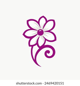 illustration desain logo with element flower