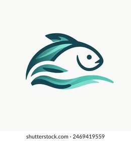 illustration desain logo with element sea