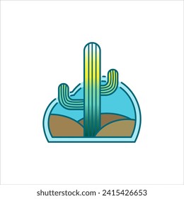 illustration Desert, cactus, icon. Simple line, outline vector elements of landscape icons for ui and ux, website or mobile application on white background