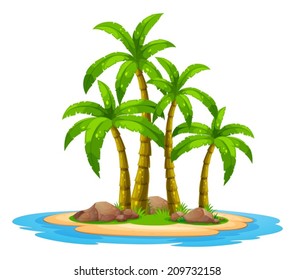 Ilustración de una isla desierta