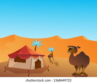 Illustration of desert landscape