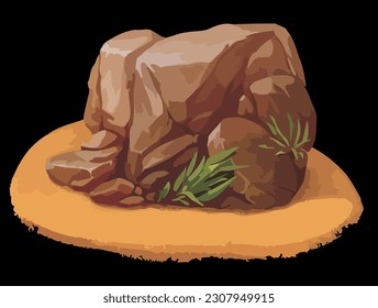 Ilustración del vector de piedra del desierto Ilustración del material Antecedentes