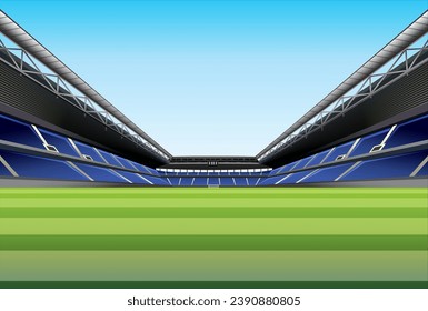 Illustration of a deserted sports arena with no spectators